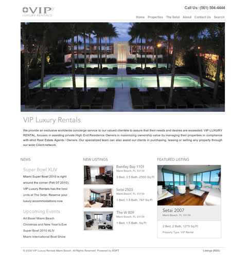 VIP Luxury Rentals Website Design