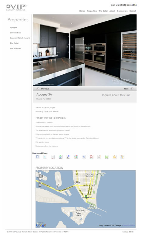 VIP Luxury Rentals Website Design